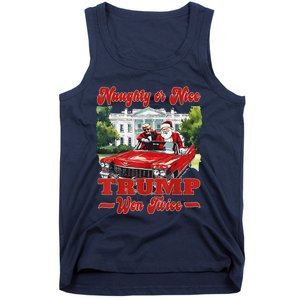 Funny Trump And Santa Naughty Or Nice Trump Won Twice Tank Top