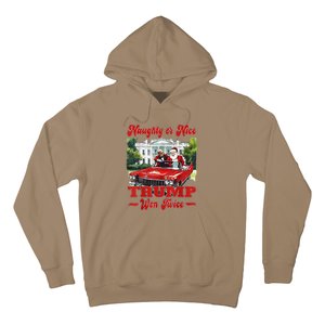 Funny Trump And Santa Naughty Or Nice Trump Won Twice Hoodie