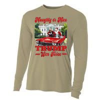 Funny Trump And Santa Naughty Or Nice Trump Won Twice Cooling Performance Long Sleeve Crew