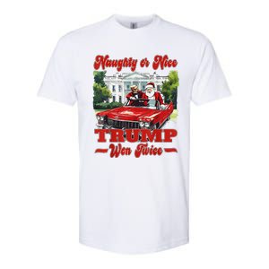 Funny Trump And Santa Naughty Or Nice Trump Won Twice Softstyle CVC T-Shirt