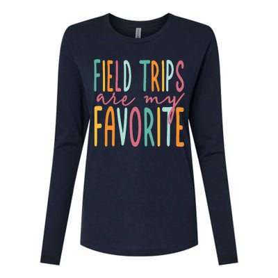 Field Trips Are My Favorite I Field Trips Children Teacher Womens Cotton Relaxed Long Sleeve T-Shirt