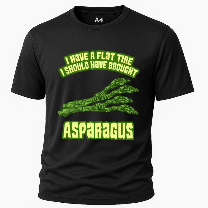 Flat Tire Asparagus Vegan Vegetarian Vegetables Funny Cooling Performance Crew T-Shirt