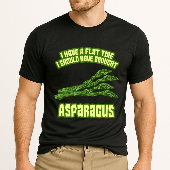 Flat Tire Asparagus Vegan Vegetarian Vegetables Funny Cooling Performance Crew T-Shirt