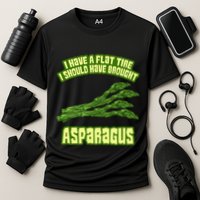 Flat Tire Asparagus Vegan Vegetarian Vegetables Funny Cooling Performance Crew T-Shirt