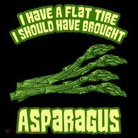 Flat Tire Asparagus Vegan Vegetarian Vegetables Funny T-Shirt