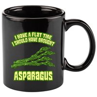 Flat Tire Asparagus Vegan Vegetarian Vegetables Funny 11oz C Handle Ceramic Mug