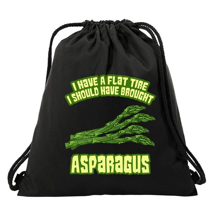 Flat Tire Asparagus Vegan Vegetarian Vegetables Funny Drawstring Bag
