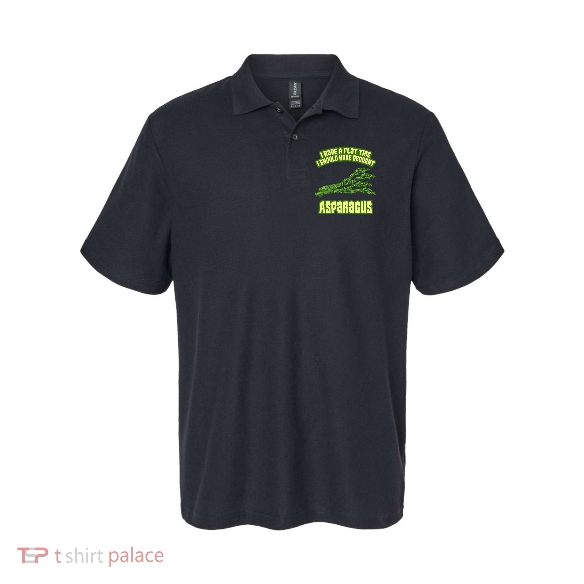 Flat Tire Asparagus Vegan Vegetarian Vegetables Funny Polo