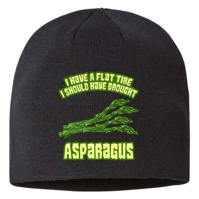 Flat Tire Asparagus Vegan Vegetarian Vegetables Funny Sustainable Beanie