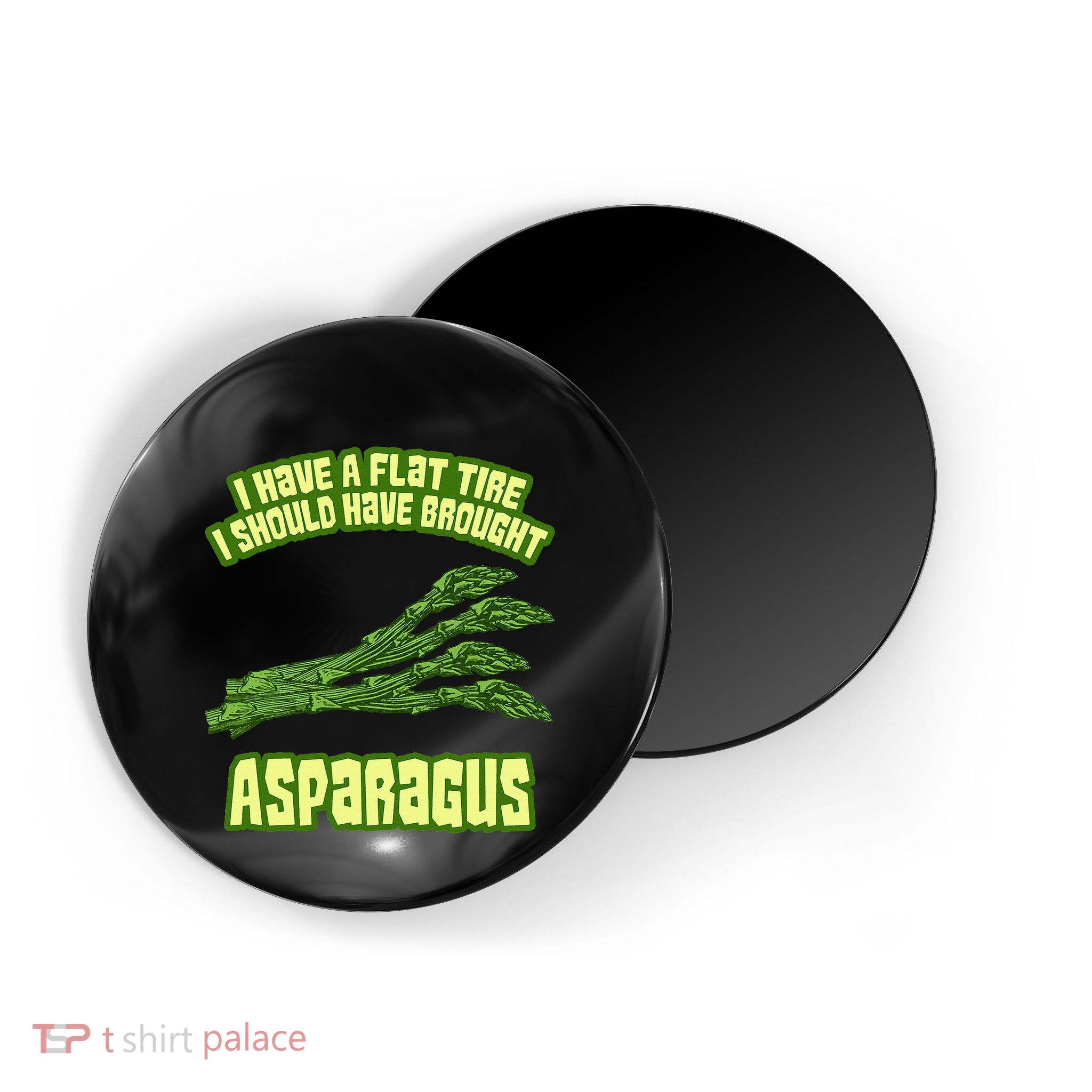 Flat Tire Asparagus Vegan Vegetarian Vegetables Funny Magnet