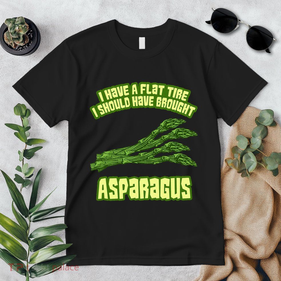 Flat Tire Asparagus Vegan Vegetarian Vegetables Funny Premium T-Shirt
