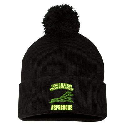 Flat Tire Asparagus Vegan Vegetarian Vegetables Funny Pom Pom 12in Knit Beanie