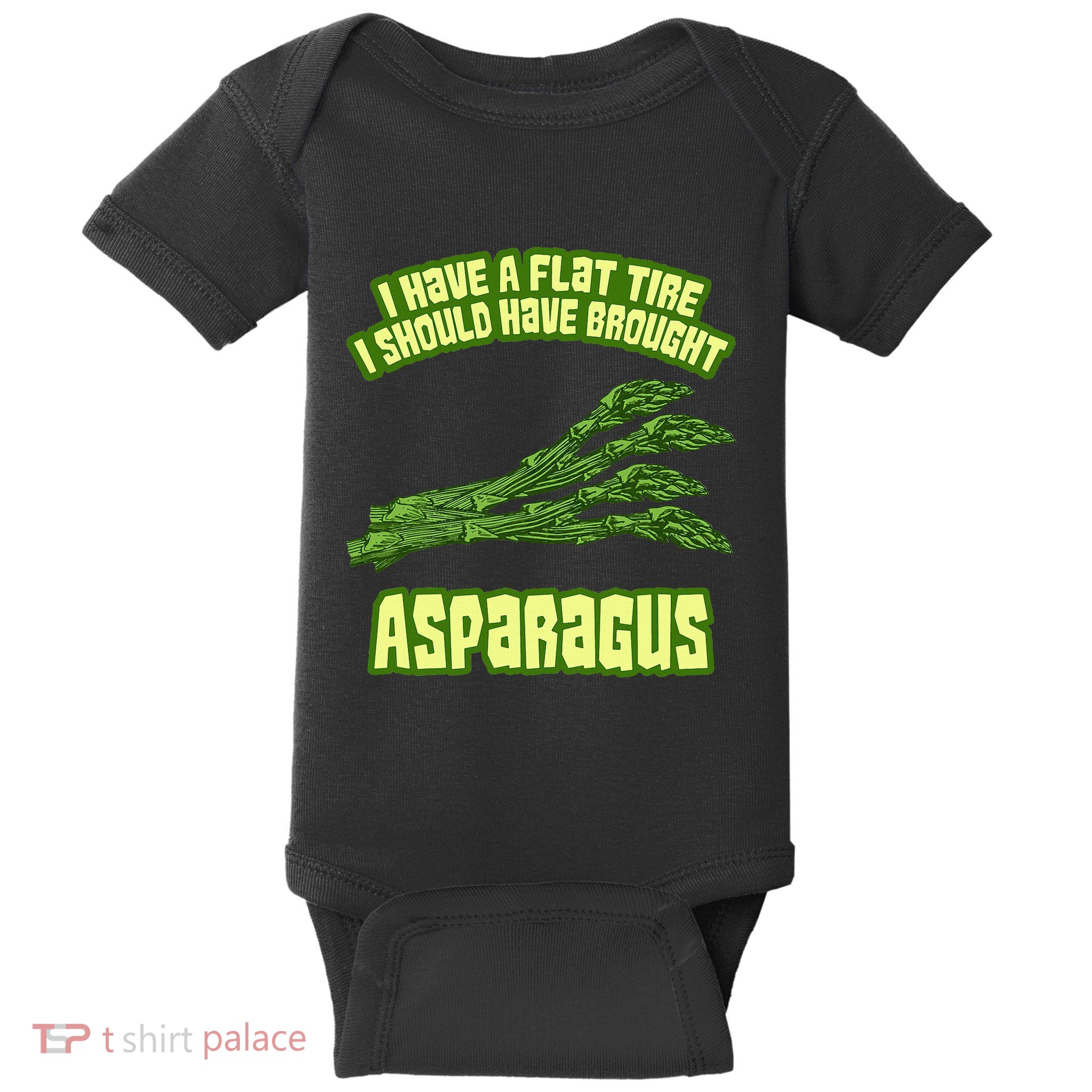 Flat Tire Asparagus Vegan Vegetarian Vegetables Funny Baby Bodysuit