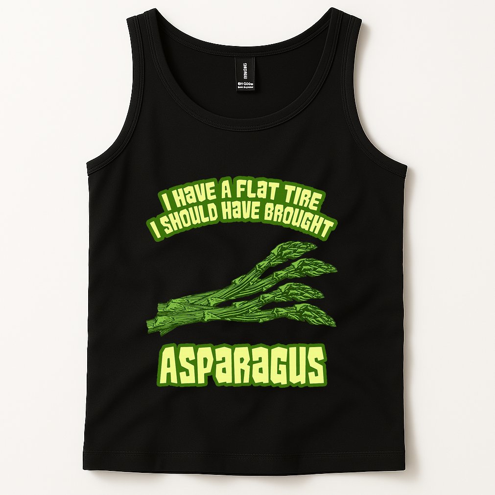 Flat Tire Asparagus Vegan Vegetarian Vegetables Funny Tank Top