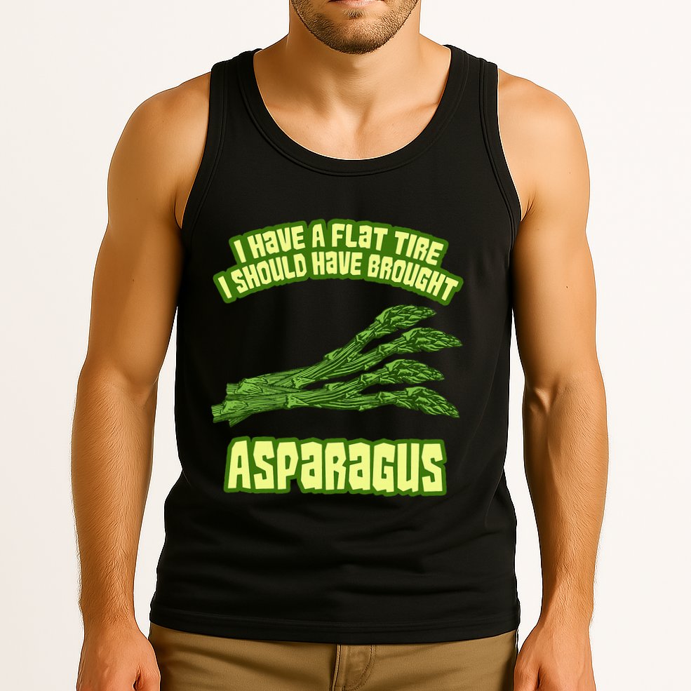 Flat Tire Asparagus Vegan Vegetarian Vegetables Funny Tank Top
