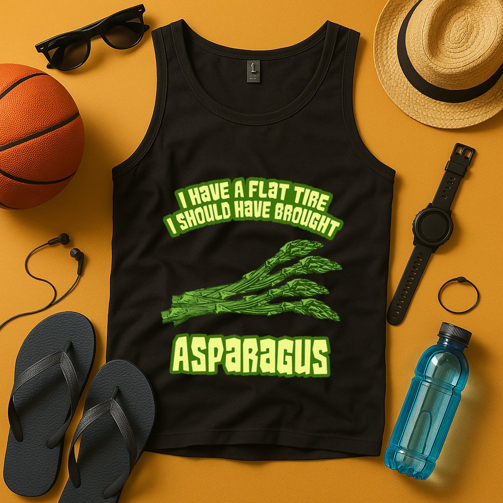 Flat Tire Asparagus Vegan Vegetarian Vegetables Funny Tank Top
