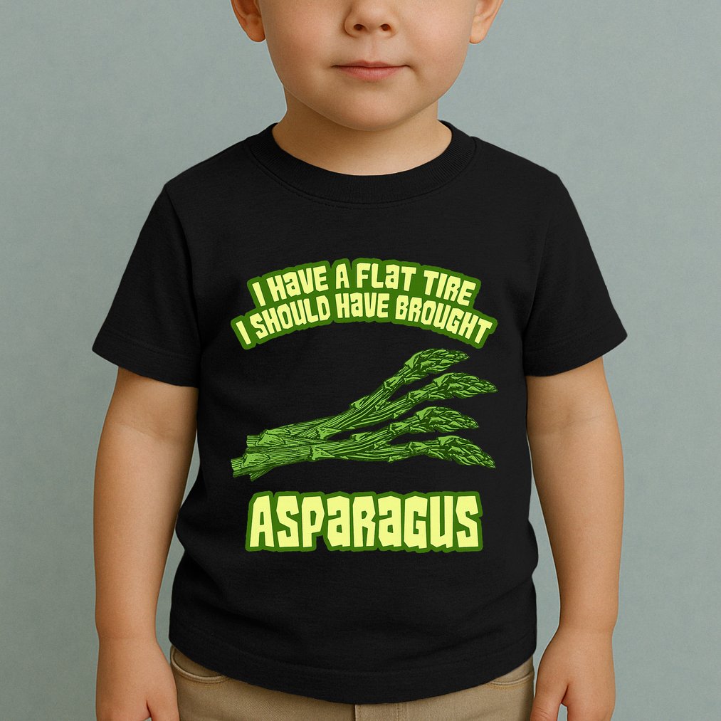 Flat Tire Asparagus Vegan Vegetarian Vegetables Funny Toddler T-Shirt