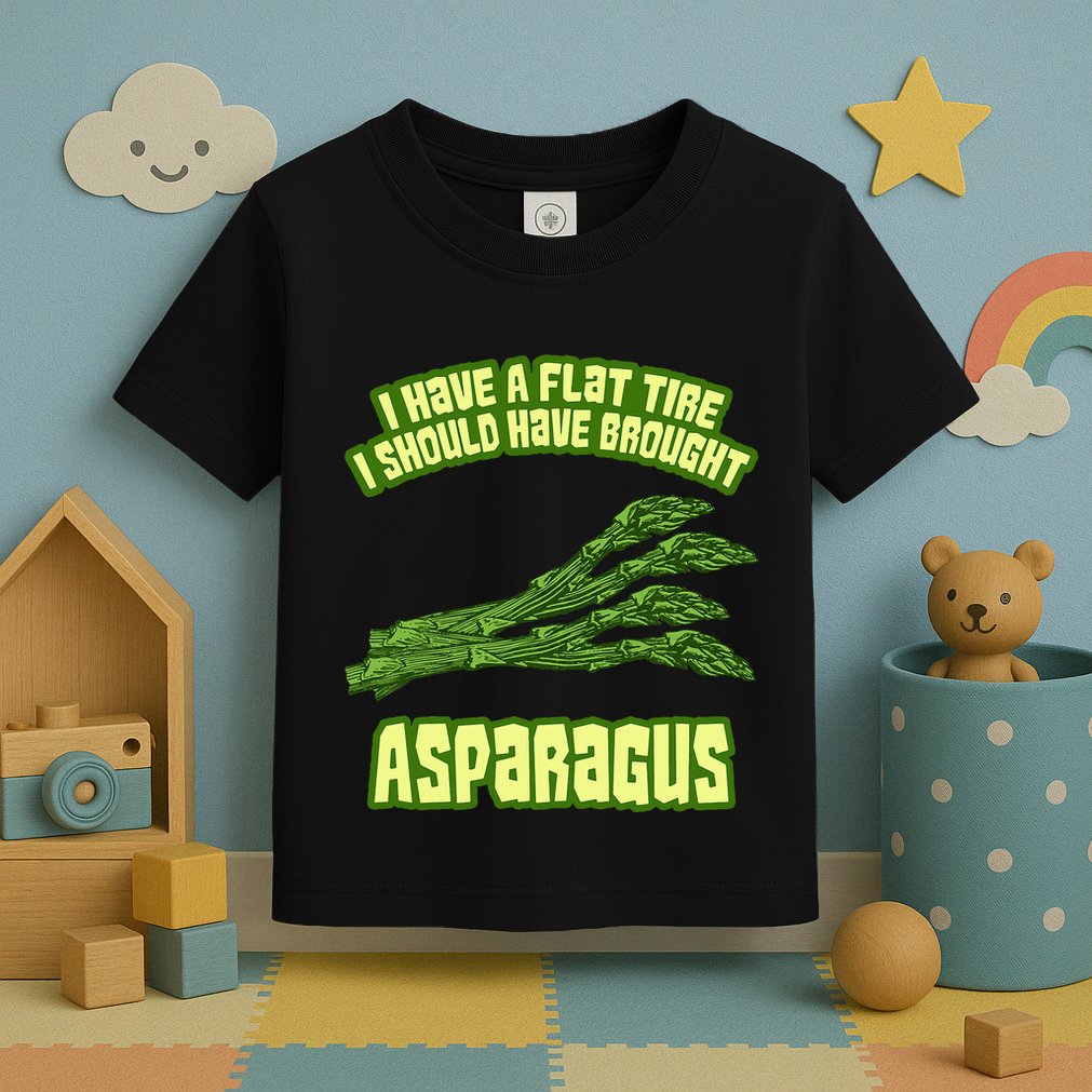 Flat Tire Asparagus Vegan Vegetarian Vegetables Funny Toddler T-Shirt