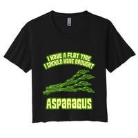 Flat Tire Asparagus Vegan Vegetarian Vegetables Funny Women's Crop Top Tee