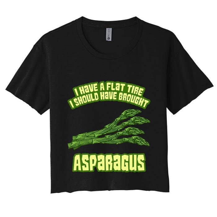 Flat Tire Asparagus Vegan Vegetarian Vegetables Funny Women's Crop Top Tee