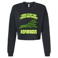 Flat Tire Asparagus Vegan Vegetarian Vegetables Funny Cropped Pullover Crew
