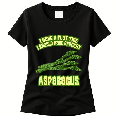 Flat Tire Asparagus Vegan Vegetarian Vegetables Funny Womens T-Shirt