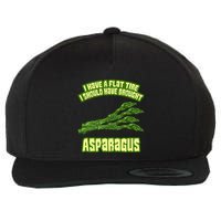 Flat Tire Asparagus Vegan Vegetarian Vegetables Funny Wool Snapback Cap