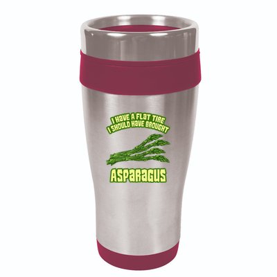 Flat Tire Asparagus Vegan Vegetarian Vegetables Funny 16oz Travel Tumbler
