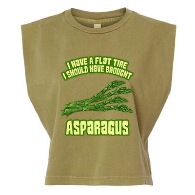 Flat Tire Asparagus Vegan Vegetarian Vegetables Funny Garment-Dyed Women's Muscle Tee