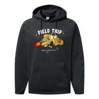 Field Trip Anyone Field Day Teacher Student School Funny Bus Performance Fleece Hoodie