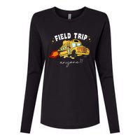 Field Trip Anyone Field Day Teacher Student School Funny Bus Womens Cotton Relaxed Long Sleeve T-Shirt