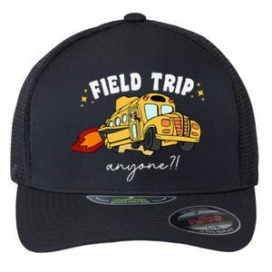 Field Trip Anyone Field Day Teacher Student School Funny Bus Flexfit Unipanel Trucker Cap