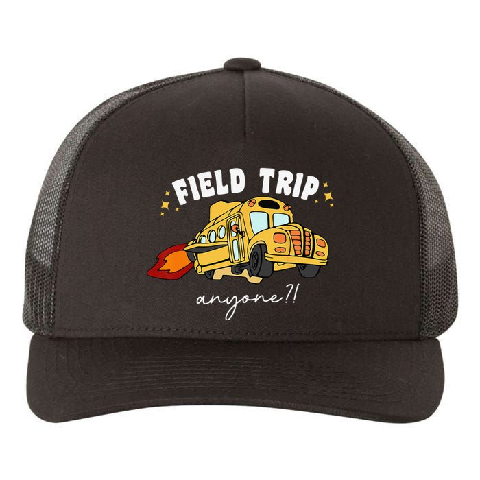 Field Trip Anyone Field Day Teacher Student School Funny Bus Yupoong Adult 5-Panel Trucker Hat