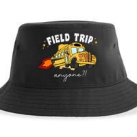 Field Trip Anyone Field Day Teacher Student School Funny Bus Sustainable Bucket Hat