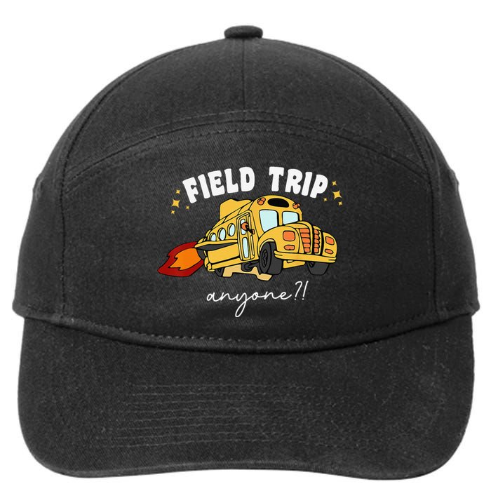 Field Trip Anyone Field Day Teacher Student School Funny Bus 7-Panel Snapback Hat