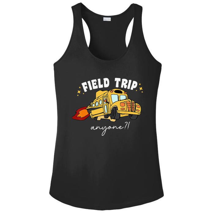 Field Trip Anyone Field Day Teacher Student School Funny Bus Ladies PosiCharge Competitor Racerback Tank