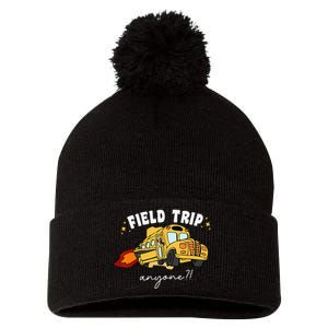 Field Trip Anyone Field Day Teacher Student School Funny Bus Pom Pom 12in Knit Beanie