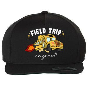 Field Trip Anyone Field Day Teacher Student School Funny Bus Wool Snapback Cap