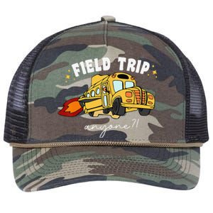 Field Trip Anyone Field Day Teacher Student School Funny Bus Retro Rope Trucker Hat Cap