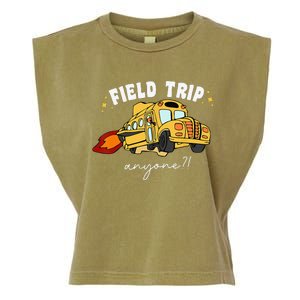 Field Trip Anyone Field Day Teacher Student School Funny Bus Garment-Dyed Women's Muscle Tee