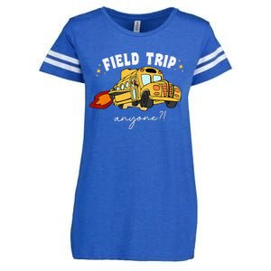 Field Trip Anyone Field Day Teacher Student School Funny Bus Enza Ladies Jersey Football T-Shirt