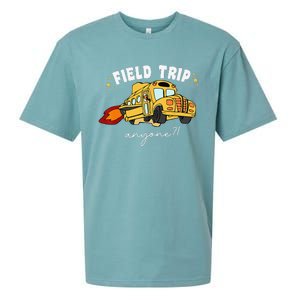 Field Trip Anyone Field Day Teacher Student School Funny Bus Sueded Cloud Jersey T-Shirt