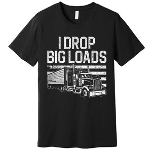 Funny Trucker Art Trucking Truck Driver Premium T-Shirt