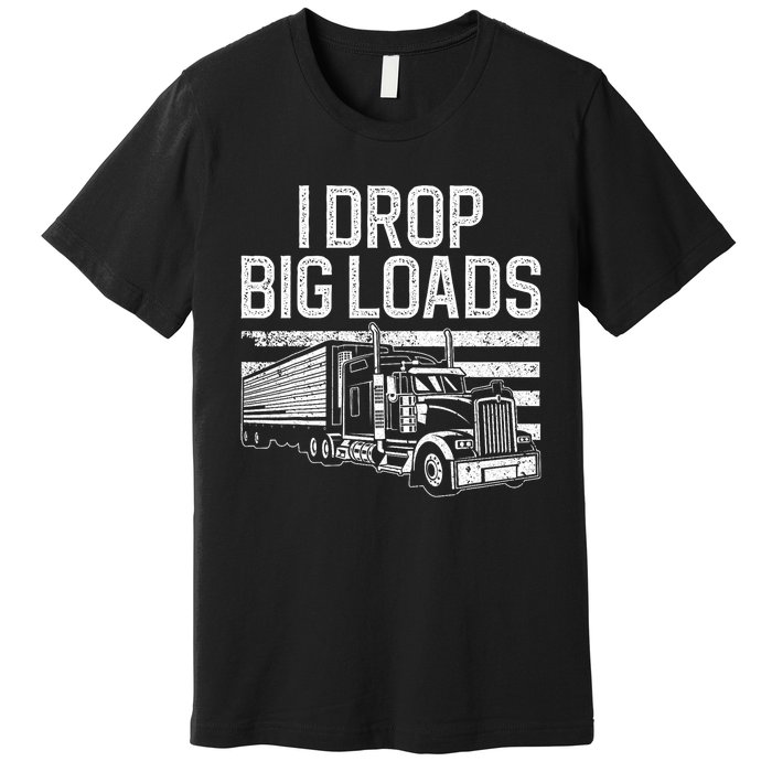 Funny Trucker Art Trucking Truck Driver Premium T-Shirt