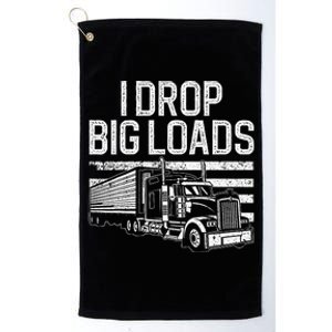 Funny Trucker Art Trucking Truck Driver Platinum Collection Golf Towel