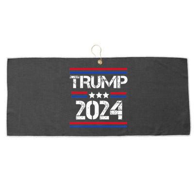 Funny Trump Arrest This Donald Trump Middle Finger President 2024 Large Microfiber Waffle Golf Towel