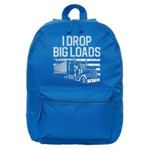 Funny Trucker Art For Trucking Truck Driver 16 in Basic Backpack