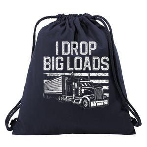 Funny Trucker Art For Trucking Truck Driver Drawstring Bag