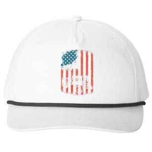 Farm Tractors American Flag Usa Patriotic Farming Rancher Snapback Five-Panel Rope Hat