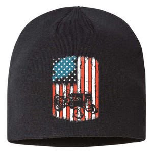 Farm Tractors American Flag Usa Patriotic Farming Rancher Sustainable Beanie